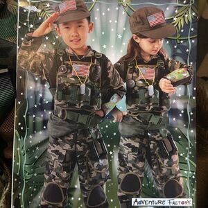 Special Forces Camo Military Kids Soldier Army Halloween Costume Age 5-6 NEW